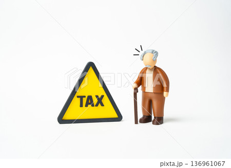 An elderly man is surprised by the new taxes and fees. Fiscal reforms and increased financial burden. Impact of taxation on pensioners An elderly man is surprised by the new taxes and fees. Fiscal reforms and increased financial burden. Impact of taxation on pensioners 136961067