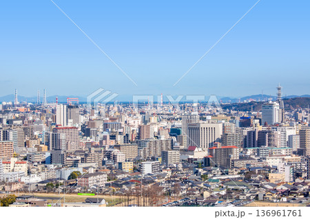 大分市街地と別府湾 佐賀関半島 大分市街地と別府湾 佐賀関半島 136961761