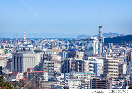 大分市街地と別府湾 佐賀関半島 大分市街地と別府湾 佐賀関半島 136961763