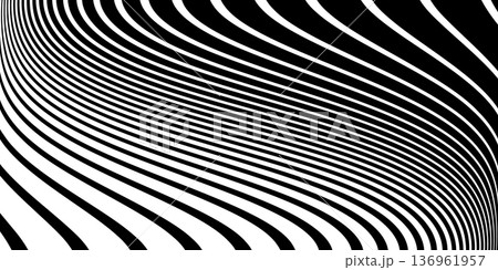 Wavy Lines Black and White Pattern. Abstract Halftone Textured Background. Wavy Lines Black and White Pattern. Abstract Halftone Textured Background. 136961957