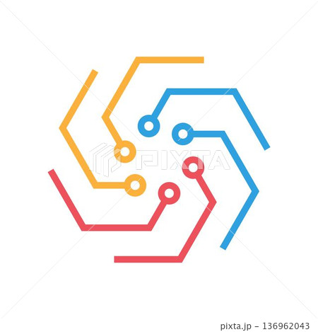 AI Microchip Technology Icon Design 136962043