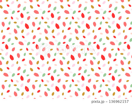 ピンクのかわいい桜の花びらパターンの背景 136962157