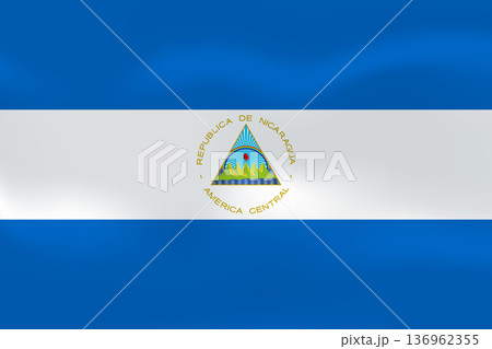 Nicaragua flag with wavy silk effect. Vector flag symbolizing national pride, identity, heritage, patriotism and authority Nicaragua flag with wavy silk effect. Vector flag symbolizing national pride, identity, heritage, patriotism and authority 136962355