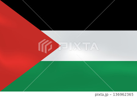 Palestine flag with wavy silk effect. Vector flag symbolizing national pride, identity, heritage, patriotism and authority Palestine flag with wavy silk effect. Vector flag symbolizing national pride, identity, heritage, patriotism and authority 136962365