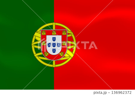 Portugal flag with wavy silk effect. Vector flag symbolizing national pride, identity, heritage, patriotism and authority Portugal flag with wavy silk effect. Vector flag symbolizing national pride, identity, heritage, patriotism and authority 136962372