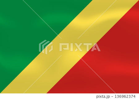 Republic of the Congo flag with wavy silk effect. Vector flag symbolizing national pride, identity, heritage, patriotism and authority 136962374
