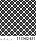 Seamless vector pattern set with clover like flower shapes in contour, stroke, and outline styles on a light background. Ideal for modern geometric wallpapers, prints, and stylish backgrounds 136962484