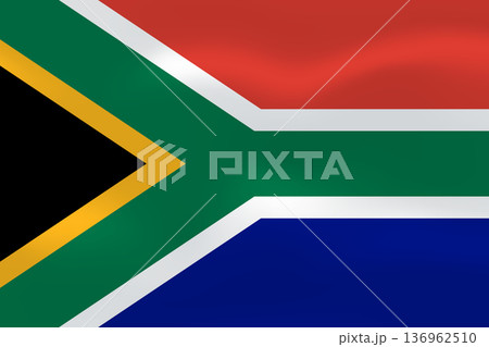 South Africa flag with wavy silk effect. Vector flag symbolizing national pride, identity, heritage, patriotism and authority South Africa flag with wavy silk effect. Vector flag symbolizing national pride, identity, heritage, patriotism and authority 136962510