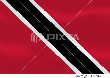 Trinidad and Tobago flag with wavy silk effect. Vector flag symbolizing national pride, identity, heritage, patriotism and authority Trinidad and Tobago flag with wavy silk effect. Vector flag symbolizing national pride, identity, heritage, patriotism and authority 136962529