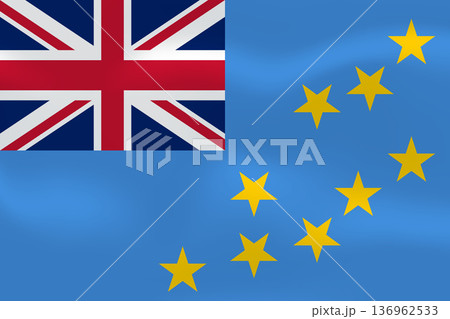 Tuvalu flag with wavy silk effect. Vector flag symbolizing national pride, identity, heritage, patriotism and authority 136962533