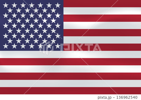 United States of America flag with wavy silk effect. Vector flag symbolizing national pride, identity, heritage, patriotism and authority United States of America flag with wavy silk effect. Vector flag symbolizing national pride, identity, heritage, patriotism and authority 136962540