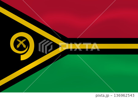 Vanuatu flag with wavy silk effect. Vector flag symbolizing national pride, identity, heritage, patriotism and authority Vanuatu flag with wavy silk effect. Vector flag symbolizing national pride, identity, heritage, patriotism and authority 136962543
