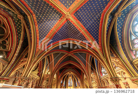 sainte-chapelle stained glasses windows, Paris, France sainte-chapelle stained glasses windows, Paris, France 136962718