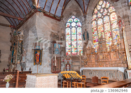 Parish close church of Pleyven, finistere, brittany, france Parish close church of Pleyven, finistere, brittany, france 136962946