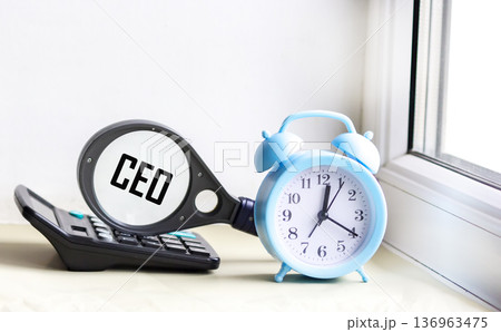 The CEO is the symbol of the chief executive officer. The CEO's concept word on the magnifying glass The CEO is the symbol of the chief executive officer. The CEO's concept word on the magnifying glass 136963475