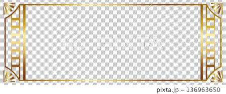 Luxurious Art Deco banner background in white and gold Luxurious Art Deco banner background in white and gold 136963650