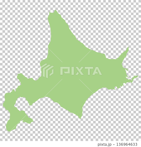 Hokkaido silhouette map Japan region vector design material 136964633
