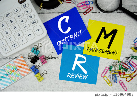 CMR Contract Management Review text phrase of business and financial concept 136964995