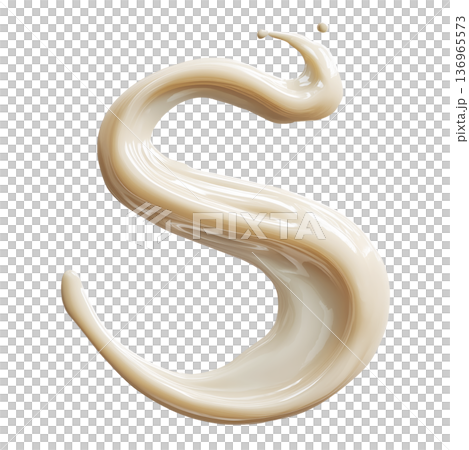 Creamy S-shaped swirl shown isolated on white background, symbolizing softness and fluid design and gentle motion concept Creamy S-shaped swirl shown isolated on white background, symbolizing softness and fluid design and gentle motion concept 136965573