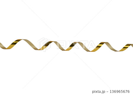 Golden gift ribbon on an isolated background Golden gift ribbon on an isolated background 136965676