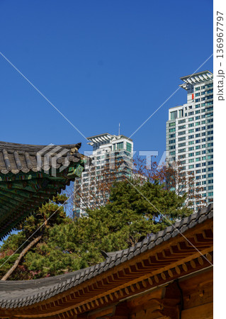 the city of Seoul in South korea 136967797