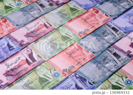 Jordan money, the Jordanian dinar currency, banknotes. Jordanian money, dinar 136969332