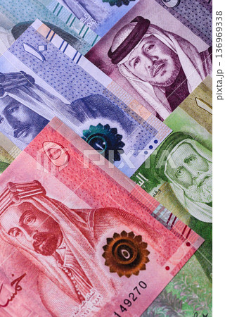 Jordan money, the Jordanian dinar currency, banknotes. Jordanian money, dinar Jordan money, the Jordanian dinar currency, banknotes. Jordanian money, dinar 136969338