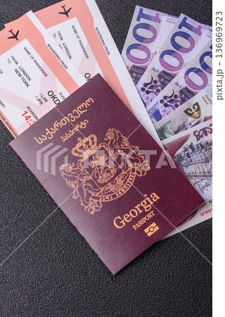Georgia passport, Georgian visa for international travel and vacation. Georgian passport 136969723