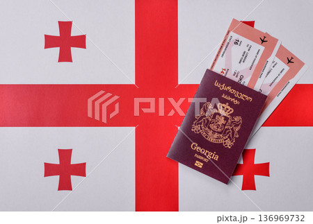 Georgia passport, Georgian visa for international travel and vacation. Georgian passport 136969732