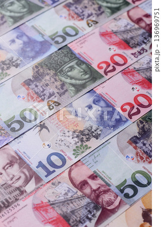 Georgia money, the georgian lari currency, banknotes. Georgian money, the lari 136969751
