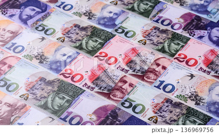 Georgia money, the georgian lari currency, banknotes. Georgian money, the lari 136969756