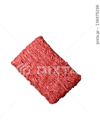 Raw ground beef or pork for burgers or meatballs with salt and spices. Raw ground beef Raw ground beef or pork for burgers or meatballs with salt and spices. Raw ground beef 136970286