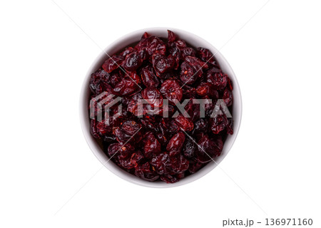 Dried sweet cranberries, natural berries for a healthy diet. Dried cranberries Dried sweet cranberries, natural berries for a healthy diet. Dried cranberries 136971160
