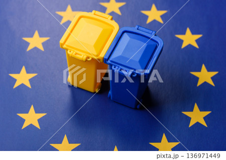 Bins for trash or garbage, a conceptual background for waste selective. Bins for trash or waste Bins for trash or garbage, a conceptual background for waste selective. Bins for trash or waste 136971449