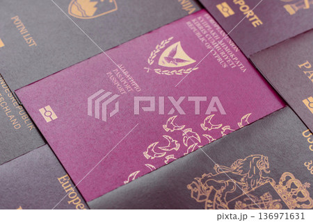 Passports of citizens of different countries of the world. Passports background 136971631