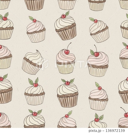 カップケーキのイラスト カップケーキのイラスト 136972139