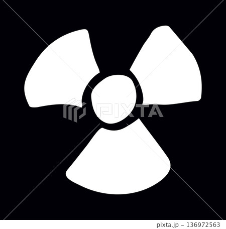 Radiation sign. Vector drawing icon Radiation sign. Vector drawing icon 136972563