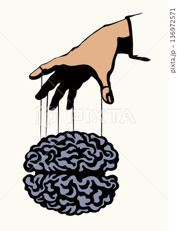 Man is a puppet. Vector drawing 136972571