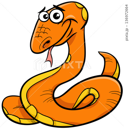 cartoon red snake reptile wild animal character 136972664