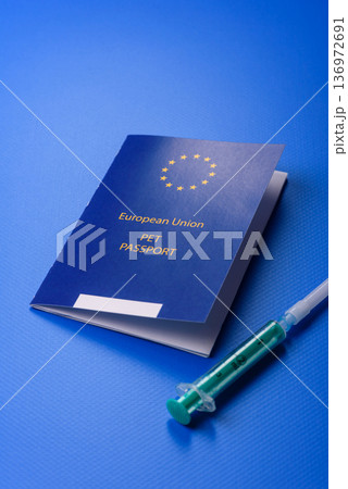 A pet passport is a document for a cat, dog, or other animal. A pet passport 136972691