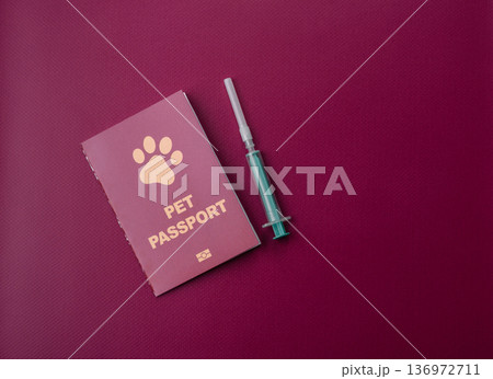 A pet passport is a document for a cat, dog, or other animal. A pet passport 136972711