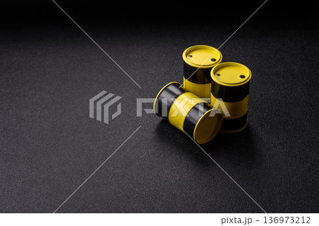 Metal barrels containing oil, gas, or chemicals, global fuel prices, and trends. Oil barrels Metal barrels containing oil, gas, or chemicals, global fuel prices, and trends. Oil barrels 136973212