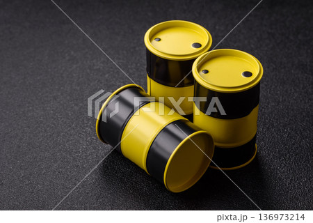 Metal barrels containing oil, gas, or chemicals, global fuel prices, and trends. Oil barrels Metal barrels containing oil, gas, or chemicals, global fuel prices, and trends. Oil barrels 136973214