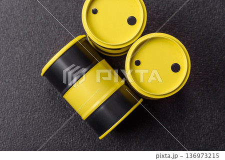 Metal barrels containing oil, gas, or chemicals, global fuel prices, and trends. Oil barrels Metal barrels containing oil, gas, or chemicals, global fuel prices, and trends. Oil barrels 136973215