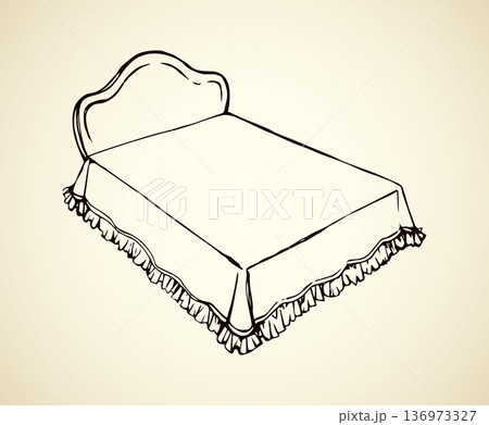 Bed. Vector drawing 136973327