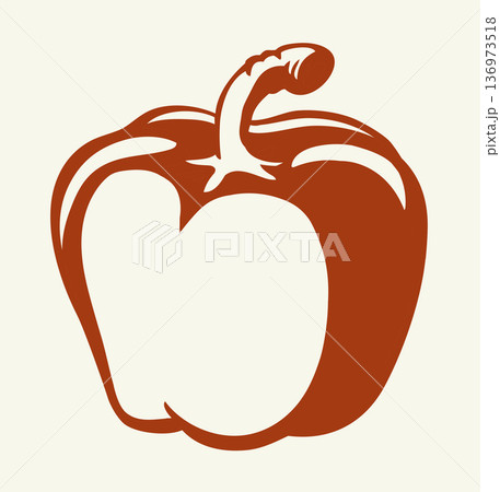 Big Pepper. Vector drawing icon 136973518