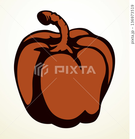 Big Pepper. Vector drawing icon Big Pepper. Vector drawing icon 136973519