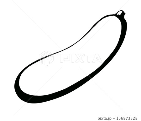 Zucchini gourd. Vector drawing icon Zucchini gourd. Vector drawing icon 136973528