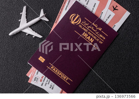 Iranian passport for travelling, flying and doing business. Iran document, id Iranian passport for travelling, flying and doing business. Iran document, id 136973566