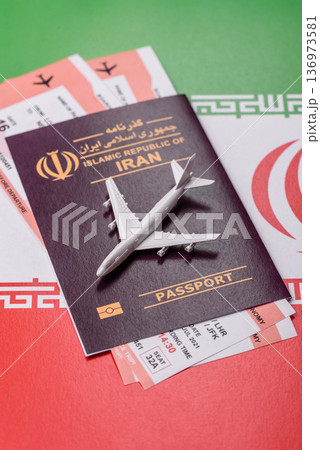 Iranian passport for travelling, flying and doing business. Iran document, id Iranian passport for travelling, flying and doing business. Iran document, id 136973581